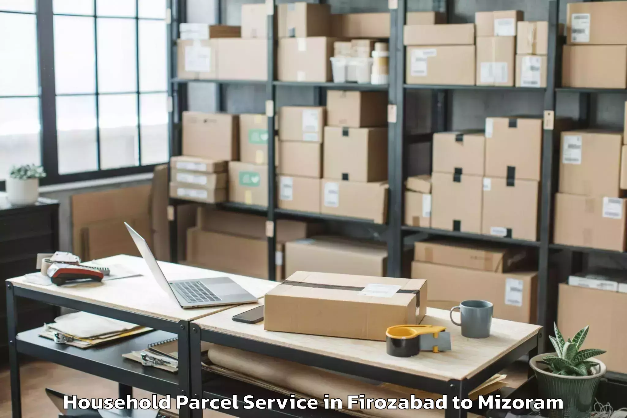 Book Your Firozabad to Tlangnuam Part Household Parcel Today